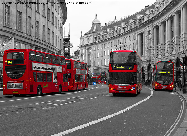 London Scene red buses Picture Board by Steve Hughes
