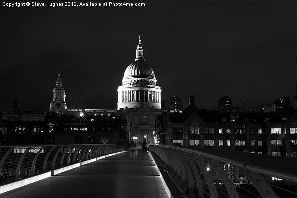St Pauls from Millennium Bridge Picture Board by Steve Hughes