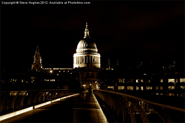 St Paul's from Millennium Bridge Picture Board by Steve Hughes
