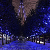 Buy canvas prints of Blue trees the London Eye by Steve Hughes