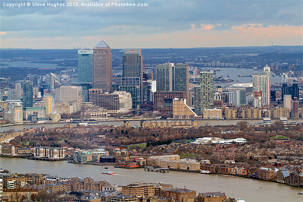 Canary Wharf viewed from The Shard Picture Board by Steve Hughes