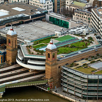 Buy canvas prints of Cannon Street Station from above by Steve Hughes