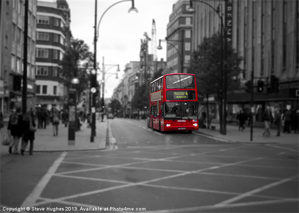 London Red Bus Route 6 Picture Board by Steve Hughes