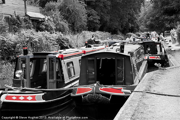 Boats on the Basingstoke Canal Picture Board by Steve Hughes