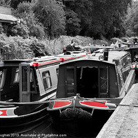 Buy canvas prints of Boats on the Basingstoke Canal by Steve Hughes