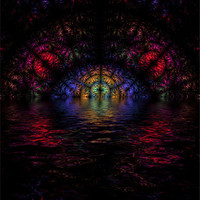 Buy canvas prints of Fractal stained glass with flood by Steve Hughes