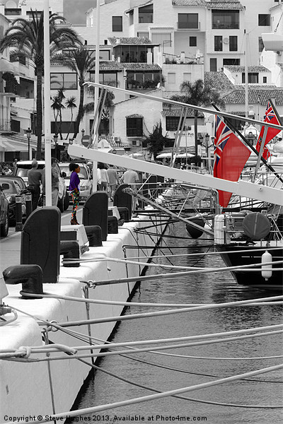 Puerto Jose Banus selective colouring Picture Board by Steve Hughes