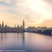 Buy canvas prints of Big Ben and Westminster Bridge by Steve Hughes