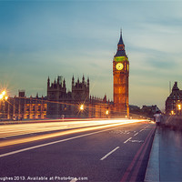 Buy canvas prints of Palace of Westminster light trails by Steve Hughes