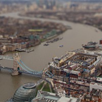 Buy canvas prints of Tower Bridge Tilt Shift by Steve Hughes