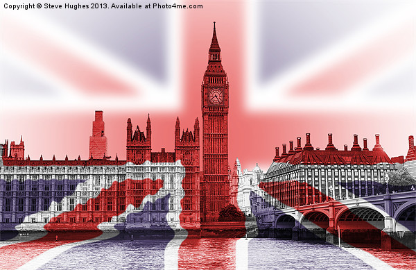 Big Ben Union Jack Picture Board by Steve Hughes