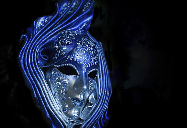 Blue Venetian Mask Picture Board by Steve Hughes
