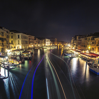 Buy canvas prints of Boat trails from Rialto Bridge by Steve Hughes