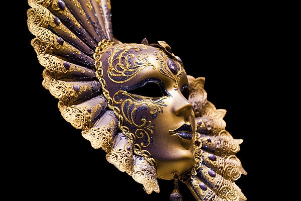 Golden Venetian Mask Picture Board by Steve Hughes