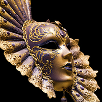 Buy canvas prints of Golden Venetian Mask by Steve Hughes