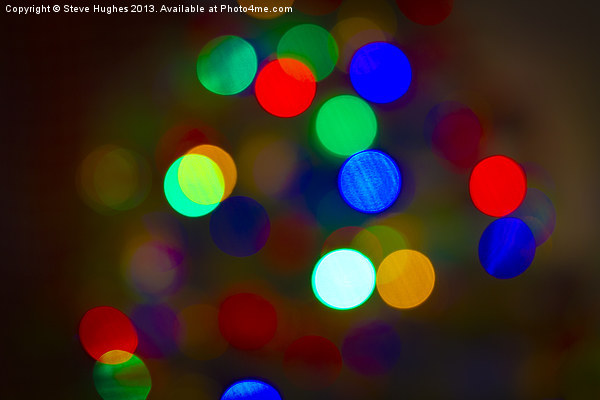 Christmas tree Bokeh Picture Board by Steve Hughes