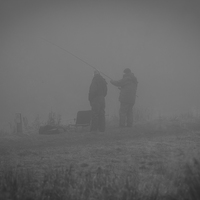 Buy canvas prints of Foggy morning fish by Steve Hughes