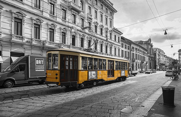 Tram in Milan Picture Board by Steve Hughes