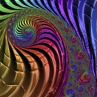 Buy canvas prints of Multi coloured fractal art by Steve Hughes