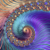 Buy canvas prints of Fractal spirals purple and gold by Steve Hughes