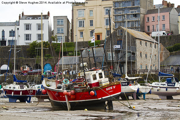 Boats High and dry in Tenby Picture Board by Steve Hughes