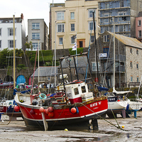 Buy canvas prints of Boats High and dry in Tenby by Steve Hughes