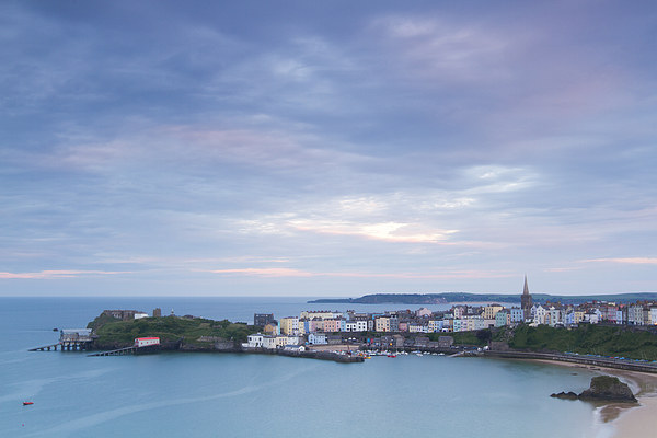 Last Light over Tenby as seen from across the bay Picture Board by Steve Hughes