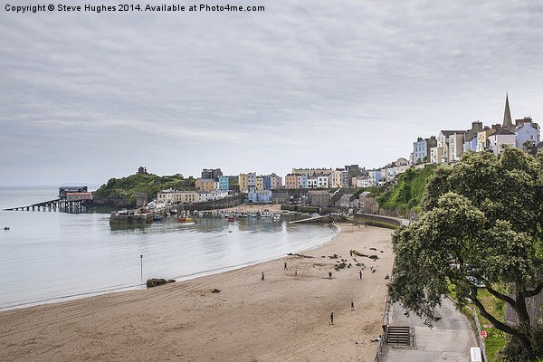 Tenby from the Promenade Picture Board by Steve Hughes