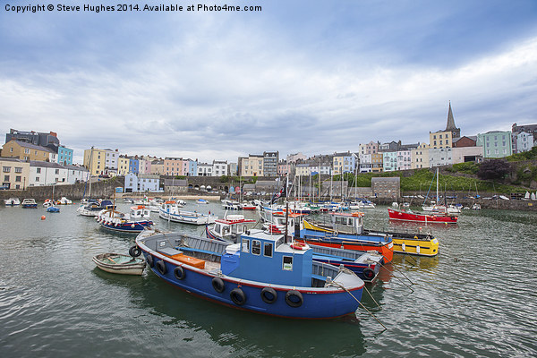 Fishing boats at Tenby harbour Picture Board by Steve Hughes