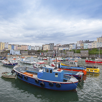 Buy canvas prints of Fishing boats at Tenby harbour by Steve Hughes