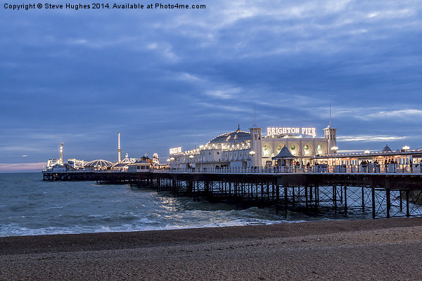  Brighton Pier at dusk Picture Board by Steve Hughes