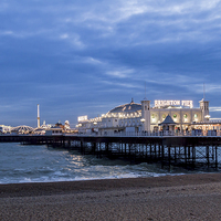 Buy canvas prints of  Brighton Pier at dusk by Steve Hughes