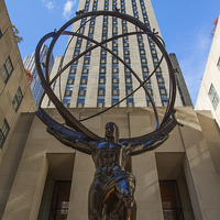 Buy canvas prints of Bronze Statue at Rockefeller Centre Manhattan by Steve Hughes