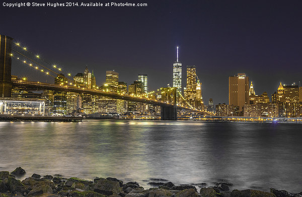 Manhattan from across East River Picture Board by Steve Hughes