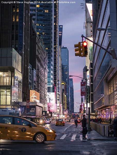  Streets of New York at dusk Picture Board by Steve Hughes