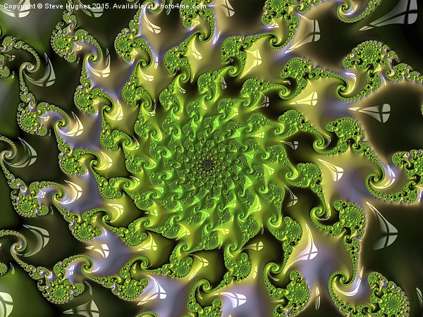  Green geometric fractals Picture Board by Steve Hughes