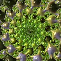 Buy canvas prints of  Green geometric fractals by Steve Hughes