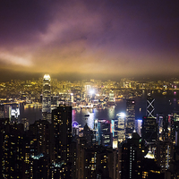 Buy canvas prints of  Hongkong City at night by Steve Hughes