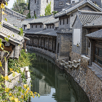 Buy canvas prints of  Waterway in a rural Chinese village by Steve Hughes