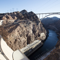 Buy canvas prints of  Over the edge of Hoover Dam by Steve Hughes