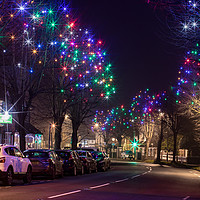 Buy canvas prints of Ripley at night with Christmas lights by Steve Hughes