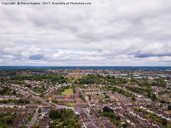 Guildford Cathedral from above Picture Board by Steve Hughes