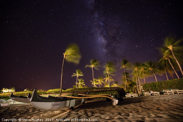 Milkyway above Hawaiian beach Picture Board by Steve Hughes