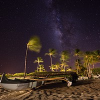 Buy canvas prints of Milkyway above Hawaiian beach by Steve Hughes