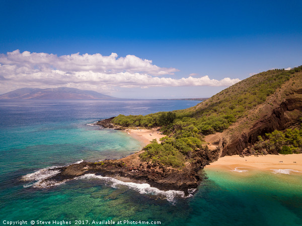 Looking down on Makena Beach Picture Board by Steve Hughes