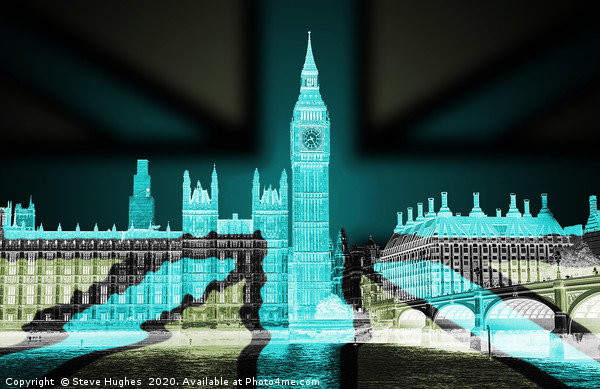 Big Ben and Palace of Westminster inverted Picture Board by Steve Hughes