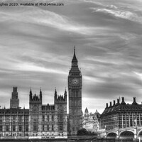 Buy canvas prints of Palace of Westminster black and white HDR by Steve Hughes