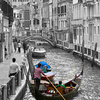 Buy canvas prints of Venice, Being taken for a ride by Steve Hughes
