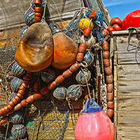 Buy canvas prints of Floats and nets by Digby Merry
