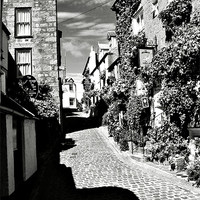 Buy canvas prints of Bunkers Hill, St Ives, B&W by Roger Butler
